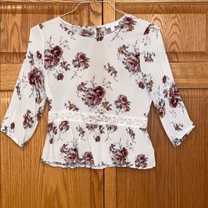 White flowered blouse